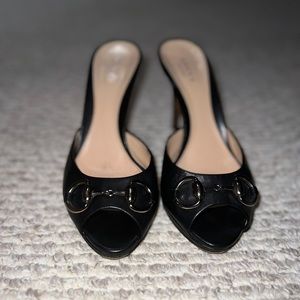 Black Heeled Slide